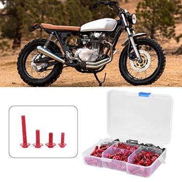 Imagem de Parafusos de Motocicleta Kit de Alumínio Parafuso de Carenagem M5 M6 Universal para Motos Esportivas (Vermelho)