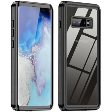 Imagem de ibelief Capa para Samsung Galaxy S10 Plus, à prova d'água com protetor de tela integrado, capa subaquática IP68 à prova de choque à prova de poeira para Galaxy S10 Plus (transparente)