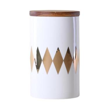 Imagem de FytStycale Jarra de café nórdica, jarra de recipiente de armazenamento, lata de chá e café, vasilha de cozinha de cerâmica para açúcar, Diamante