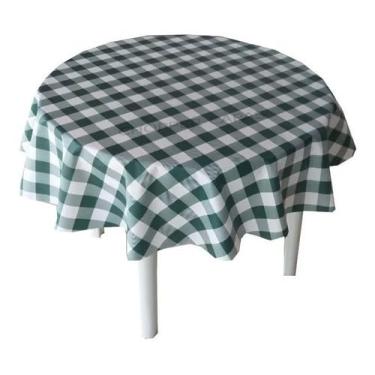 Imagem de Genérico, Toalha D Mesa Redonda Térmica Impermeável Xadrez Verde 1,20 Nome do desenho:Xadrez Verde Branco;Cor:Verde branco