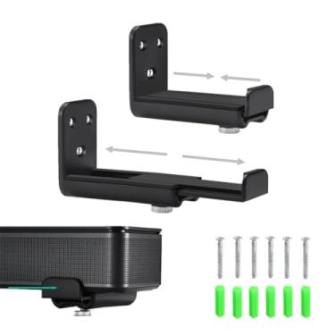 Imagem de Suporte de parede Soundbar para Sony, JBL, LG, Samsung, Roku, Vizio, Bose SoundBar Suporte de montagem sob TV, suporte de montagem de barra de som, kit de montagem de alto-falante de TV ajustável na