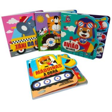 Imagem de Kit com 4 Livros Recortados - Avião, Fazenda, Maquinas e Taxi - Ricame