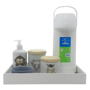 Imagem de Kit higiene bebê Safari 6 pçs - Porcelana e Pinus - 66.3 - Genérico