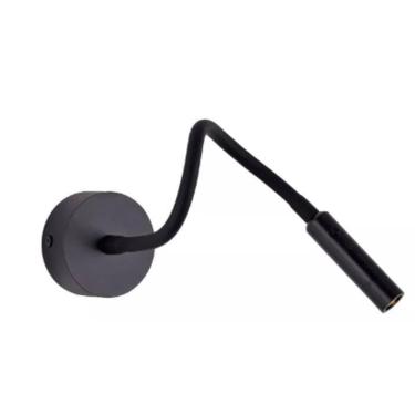 Imagem de Arandela Cabeceira Flexível Pontual Led 3W 3000K - Preto