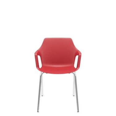 Imagem de Cadeira Vesper 4 Pés Estrutura Cromada com Braços Fixos - Plaxmetal, V