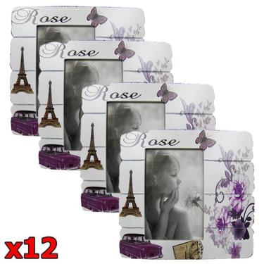 Imagem de Porta Retrato 12 Unidades Retro Vintage Foto Moldura 10x15 Fotografia Rose (mad-6702-17/12)