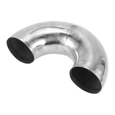 Imagem de Motoforti Tubo de escape de mandril de 180 graus DIY personalizado carro modificado tubulação tubulação 89 mm/3,5" OD 100 mm/3,94" comprimento T304 aço inoxidável prateado