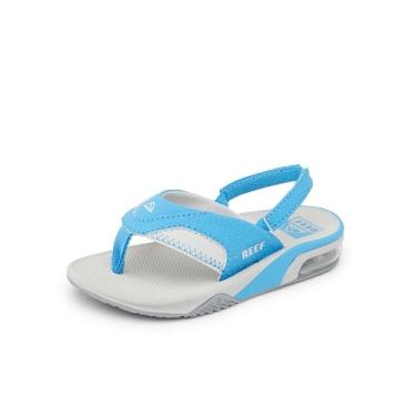 Imagem de REEF Sandálias infantis para meninos, Little Fanning, Cinza claro/azul claro, 19