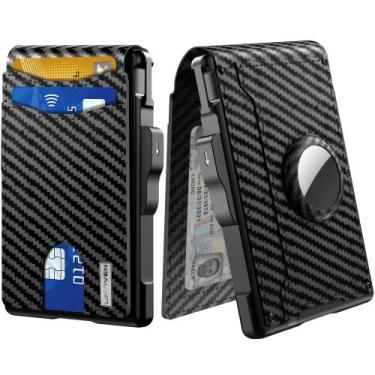 Imagem de Carteira Masculina AirTag Umoven com Bloqueio RFID - Couro