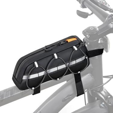 Imagem de GMAK Bolsa de bicicleta de cano superior, bolsa de quadro frontal para telefone de bicicleta/bicicleta, bolsa de ciclismo, bolsa triangular de acessórios de bicicleta para homens compatível com