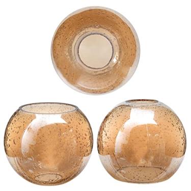 Imagem de GoldSwift Pacote Com 3 Globos De Vidro Redondos Esféricos Para Substituição De Luminárias, 5,9" De Diâmetro, Cúpula De Vidro Bolha Âmbar Transparente Para Lustre Pendente De Fazenda, Arandela De Par