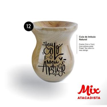 Imagem de Cuia De Madeira Gravada A Laser - Imbuia - Mix Atacadista, MOD 12
