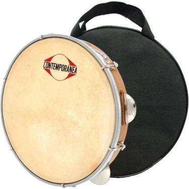 Imagem de Pandeiro Contemporânea Profissional Light 10 20lt Madeira Couro + Capa