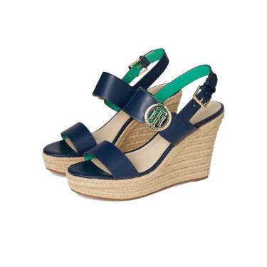Imagem de Tommy Hilfiger Sandália feminina de salto Kahdy, Azul índigo, 9.5