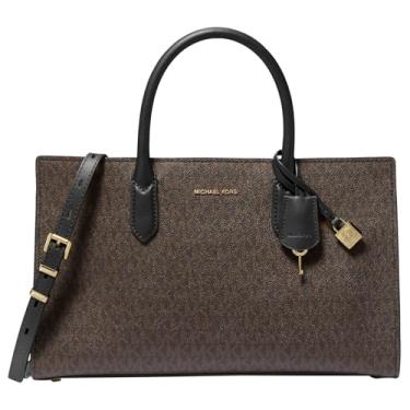 Imagem de Michael Kors Bolsa média Scarlett, Ferragens douradas/marrom/pretas, One Size