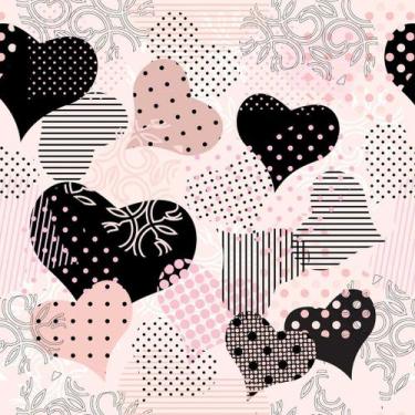 Imagem de Papel De Parede Teens Corações Diversos - 3,00x0,50m - Dekal Impressão