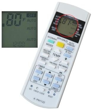 Imagem de Controle remoto de substituição para controle remoto de ar condicionado Panasonic CS-E12EKU CS-E18EKU CS-E21EKU CS-E9EKU -E12EKU (visor em Fahrenheit e Celsius)