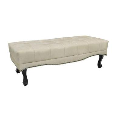 Imagem de Puff Recamier Retrô Luis Xv Captonê Quarto Vicenza 160cm Veludo Bege S