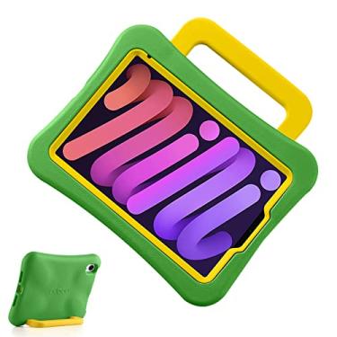 Imagem de LeiJue Capa infantil para iPad Mini 7 (A17 Pro) 2024/iPad Mini6 2021, leve, resistente, à prova de choque/à prova de quedas com alça/suporte, capa adequada para crianças para iPad Mini 7ª/6ª geração