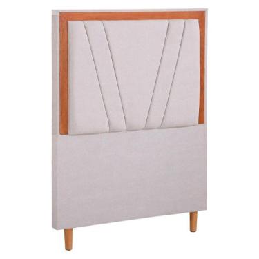 Imagem de Cabeceira King Luxo Ravena Veludo com Detalhe em Madeiras Mac Interior