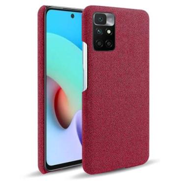 Imagem de Capa para Xiaomi Redmi 10 prime,Capa desenhada em lona,Case Protetora Ultrafina com Empunhadura Macia,Design em Tecido Antichoque e Antiarranhões-Red