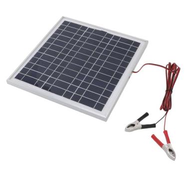 Imagem de Painel Solar Portátil de 50W Com Estrutura de Alumínio, Carregador Solar de Silício Monocristalino para RV, Acampamento e Caminhada Com Cabos de 18V DC e Clipes de Bateria