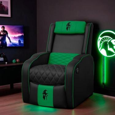 Imagem de Poltrona Gamer Troia Streammer Reclinável com Carregador USB e Massage