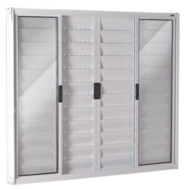 Imagem de Janela Veneziana 6 Folhas 1,20x1,80 Alumínio Branco S/g - Allo esquadr