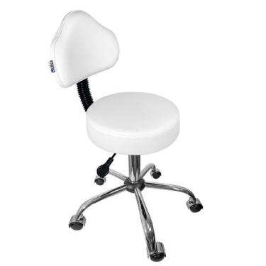 Imagem de Cadeira Mocho Branco Base Cromada - ULTRA Móveis