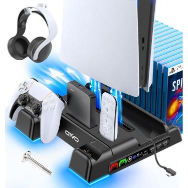 Imagem de Suporte de estação de resfriamento com carregador para PS5/Slim/Pro - preto