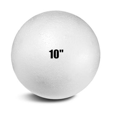 Imagem de Bolas de isopor de 25,4 cm, 1 peça de bolas grandes de espuma branca para artesanato, faça você mesmo bola de espuma gigante para casa e escola, redonda lisa e sólida (isopor-25,4 cm-1 peça)