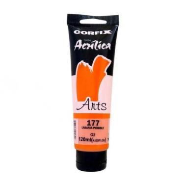 Imagem de Tinta Acrílica Corfix Arts 120ml Laranja Pyrrole 177 Gr2, 177 - LARANJ
