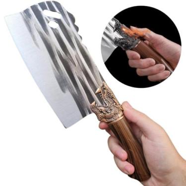 Imagem de Cutelo Profissional Luxo Artesanal Afiado Chef Cozinha Churrasco SLKAF