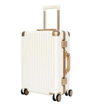Imagem de Mala  rigida para viagem tamanho 39X26,7X55CM.  material  ABS - branca