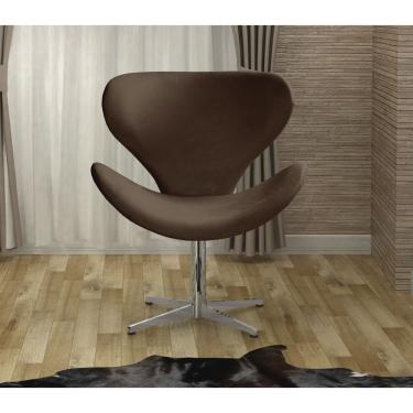 Imagem de Poltrona Isis Cadeira Giratória Pés de Metal Decoração, Sala, Escritório, Recepção