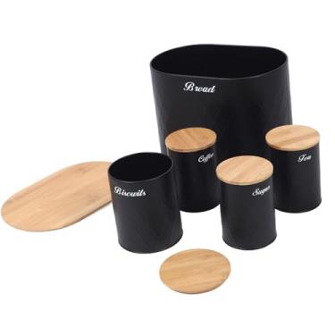 Imagem de Caixa de Pão Com Recipiente de Caixa para Bancada de Cozinha, Vasilhas de Açúcar de café de Fazenda, Recipientes de Armazenamento à Prova de Ferrugem, Contêiner de Armazenamento