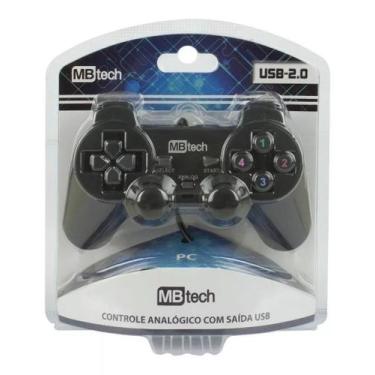 Imagem de Controle Usb Vibração Resistente Compatível PS2/PS3/PC - MBTECH, Preto