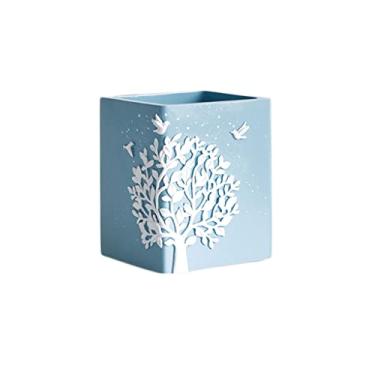 Imagem de Porta-lápis de mesa, organizador de mesa, suporte de lápis, suporte de caneta para mesa, porta-canetas de mesa, suporte de pincéis de maquiagem para crianças, organizador de lápis, pote (cor: azul