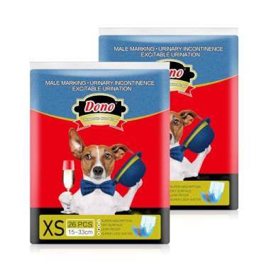 Imagem de Fraldas descartáveis para cães Dog Jeans masculino super absorvente Fraldas macias para cães para cães, proteção contra vazamento Urinação ou incontinênciaDono XS