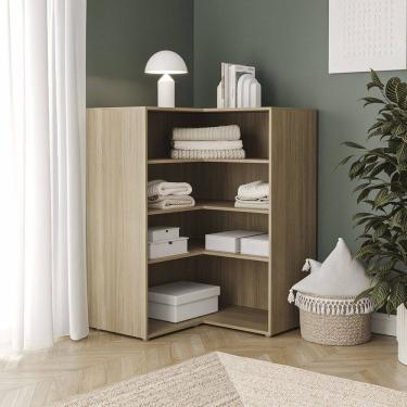 Imagem de Guarda-roupa Modular Canto Reto 120cm Frame Cabecasa Madeiramadeira Acácia