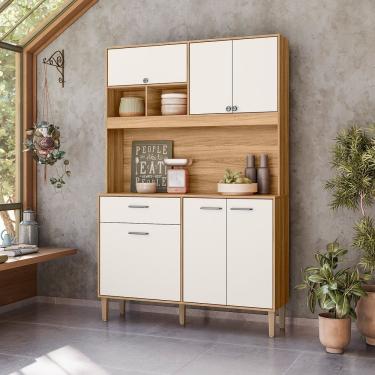 Imagem de Cozinha Compacta Erva Doce 120cm Freijó Off White Nicioli