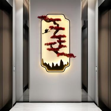 Imagem de Moderno LED Imagem Luz De Parede Chinesa Paisagem Criativa Pinho Mural Lâmpada De Arandela Para Sala De Estar Foyer Do Quarto Estudo Ou Casa (A H100CM)