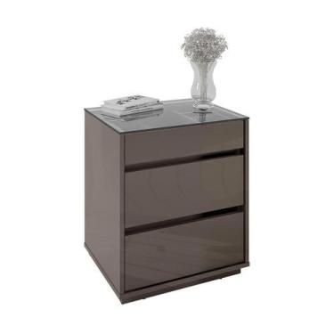 Imagem de Mesa de Cabeceira 3 Gavetas Belize Cinza Perola - Casa D