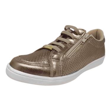 Imagem de Tênis Feminino Casual Conforto Brilho Couro Marina Mello