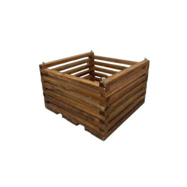 Imagem de Cachepô Madeira Orquídea Flores Quadrado G 19,5 X 19,5 X 12,5 - JM Gar