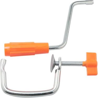 Imagem de WHYHKJ 1 conjunto de alça de substituição para máquina de macarrão e clipe de mesa laranja, 2 peças, prensa manual, manivela, manivela, manivela, clipe de retenção, acessórios de cozinha