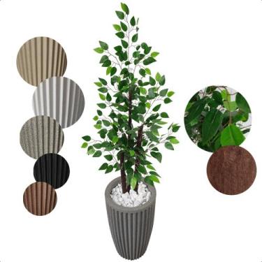 Imagem de Ficus Verde Figueira Planta Artificial com Vaso Decorativo - Flor de M