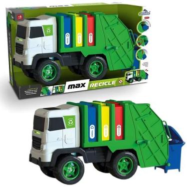 Imagem de Caminhão De Lixo Reciclável Brinquedo Infantil Max Recicle 2034 Adijom