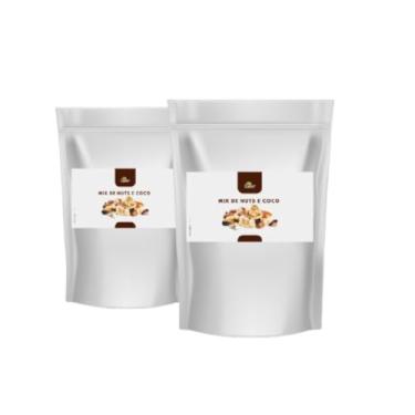 Imagem de Kit Mix de Nuts e Coco Oner 2 kg Combinação Nutritiva de Castanhas Amêndoas e Chips de Coco Crocante para Lanches Saudáveis Rico em FibrasProteínas e Gorduras Boas