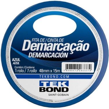 Imagem de Fita para Demarcação de Solo PVC Azul 48MMX15M - Tekbond